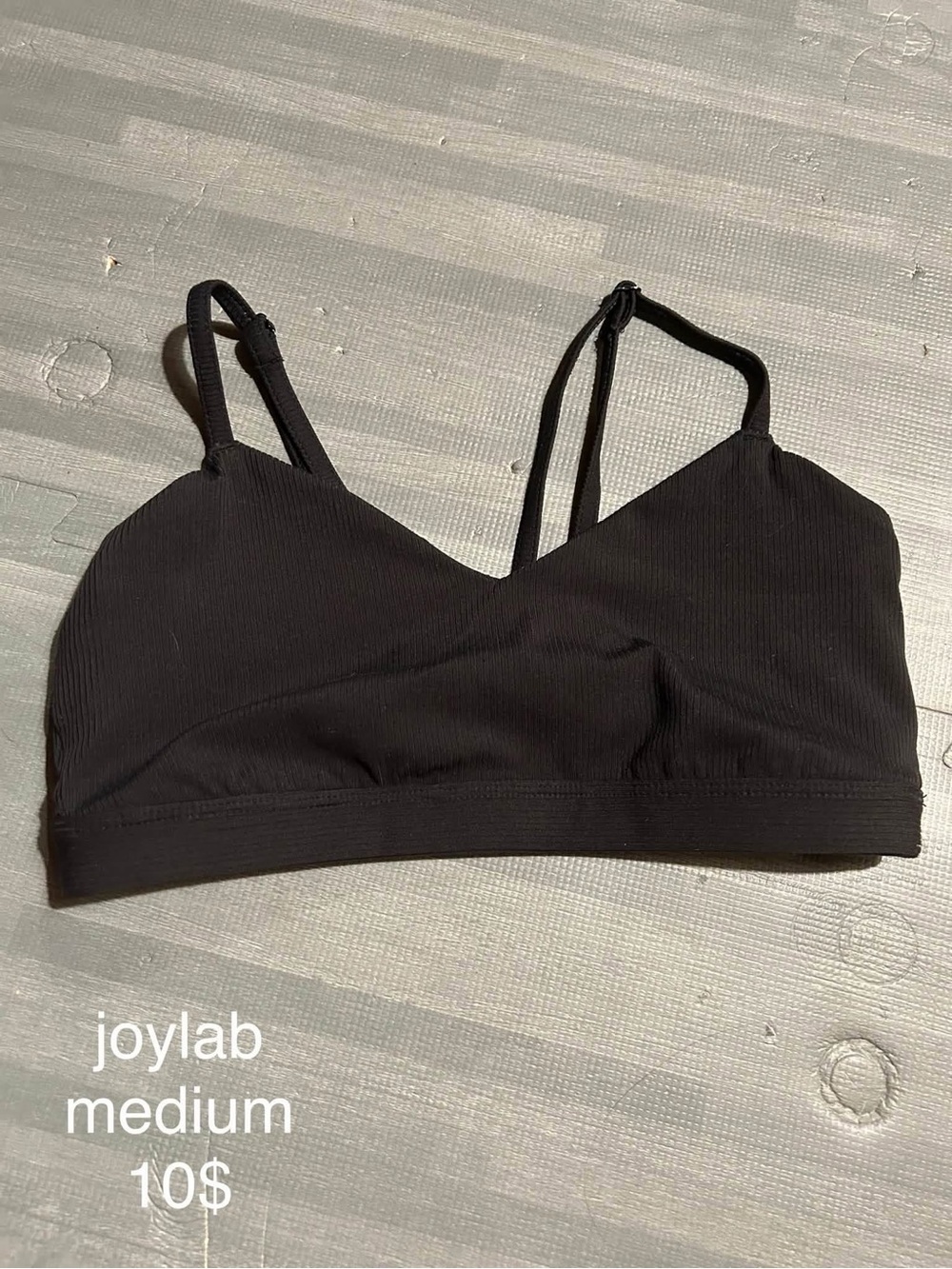 JoyLab Black Ribbed Bralette - Women's Sports Bra